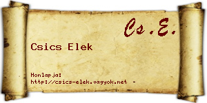 Csics Elek névjegykártya
